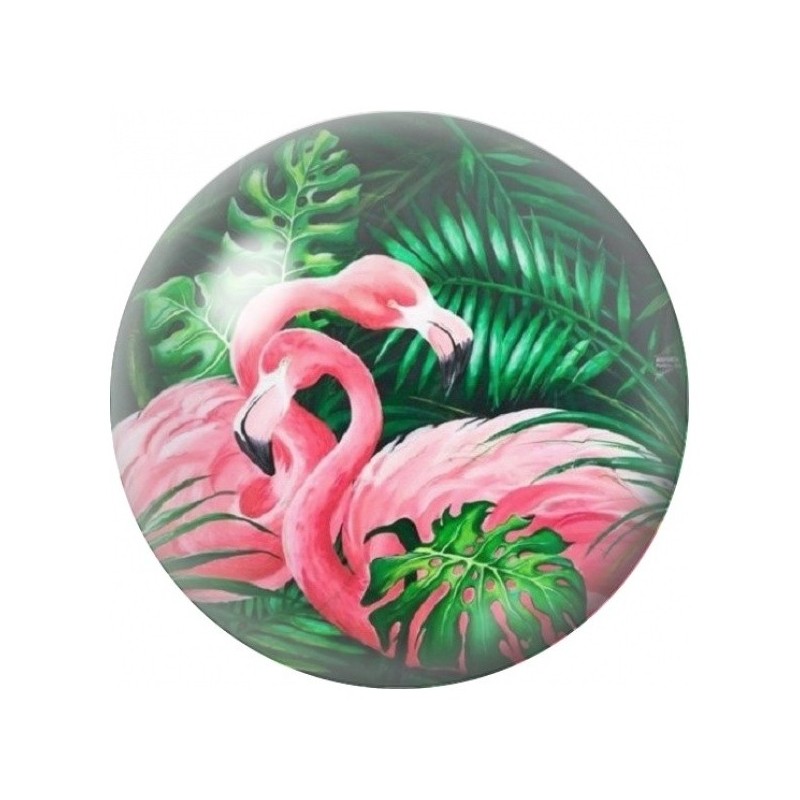 Cabochon en Verre Illustré Flamants Roses dans la Jungle 12 à 25mm