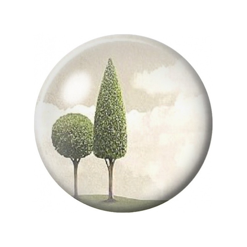 Cabochon en Verre Illustré Trio d'Arbres Brumeux 12 à 25mm