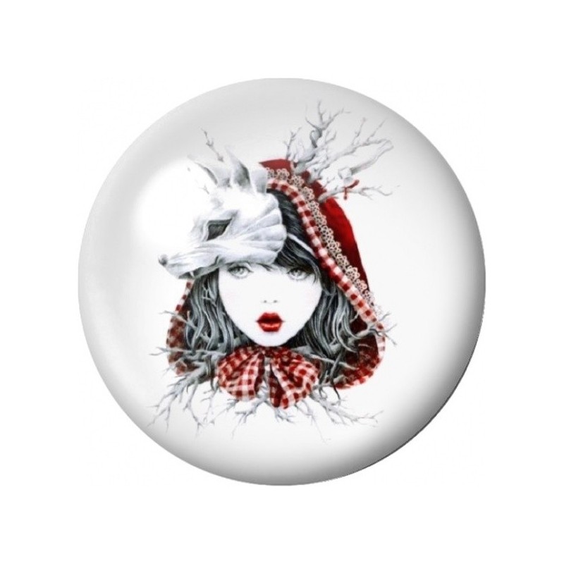 Cabochon en Verre Illustré Chaperon Rouge Gothique 12 à 25mm