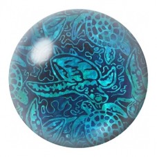 Cabochon en Verre Illustré Tortue Turquoise Tribale 12 à 25mm pour la Création de Bijoux Fantaisie - DIY