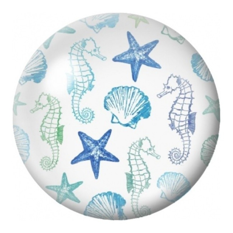Cabochon en Verre Illustré Hippocampes et Étoiles de Mer 12 à 25mm