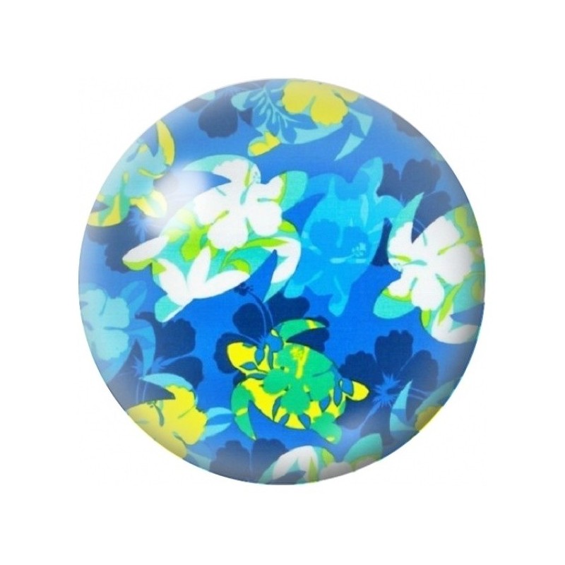 Cabochon en Verre Illustré Tortues dans le Jardin Marin 12 à 25mm