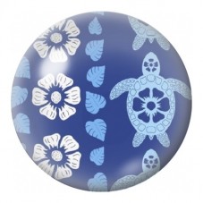Cabochon en Verre Illustré Tortues et Fleurs Blanches 12 à 25mm pour la Création de Bijoux Fantaisie - DIY