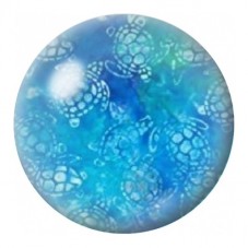 Cabochon en Verre Illustré Tortues dans les Eaux Turquoise 12 à 25mm pour la Création de Bijoux Fantaisie - DIY
