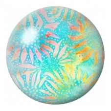 Cabochon en Verre Illustré Soleil Marin Turquoise et Corail 12 à 25mm pour la Création de Bijoux Fantaisie - DIY