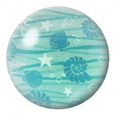 Cabochon en Verre Illustré Tortues et Coquillages Turquoise 12 à 25mm pour la Création de Bijoux Fantaisie - DIY