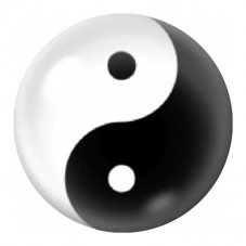 Cabochon en Verre Illustré Yin-Yang Noir et Blanc 12 à 25mm pour la Création de Bijoux Fantaisie - DIY