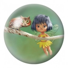 Cabochon en Verre Illustré Petite Fée et Hibou 12 à 25mm pour la Création de Bijoux Fantaisie - DIY