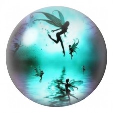 Cabochon en Verre Illustré Fées sous la Lune Bleue 12 à 25mm pour la Création de Bijoux Fantaisie - DIY