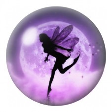 Cabochon en Verre Illustré Fée devant la Lune Pourpre 12 à 25mm pour la Création de Bijoux Fantaisie - DIY