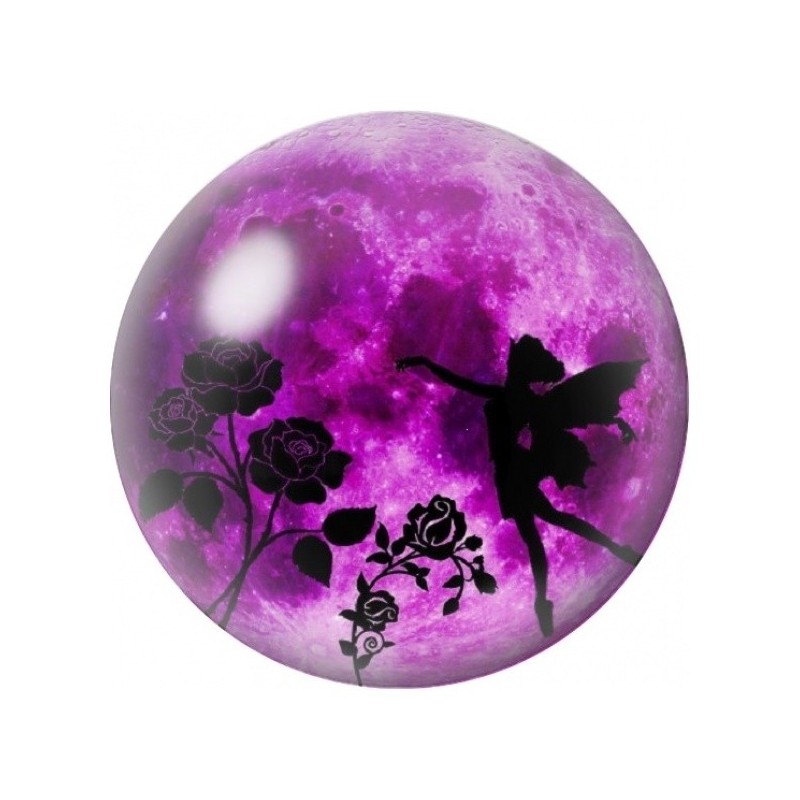 Cabochon en Verre Illustré Fée et Roses sous la Lune 12 à 25mm