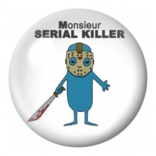 Cabochon en Verre Illustré Monsieur Serial Killer 12 à 25mm pour la Création de Bijoux Fantaisie - DIY