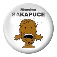 Cabochon en Verre Illustré Monsieur Sakapuce 12 à 25mm pour la Création de Bijoux Fantaisie - DIY
