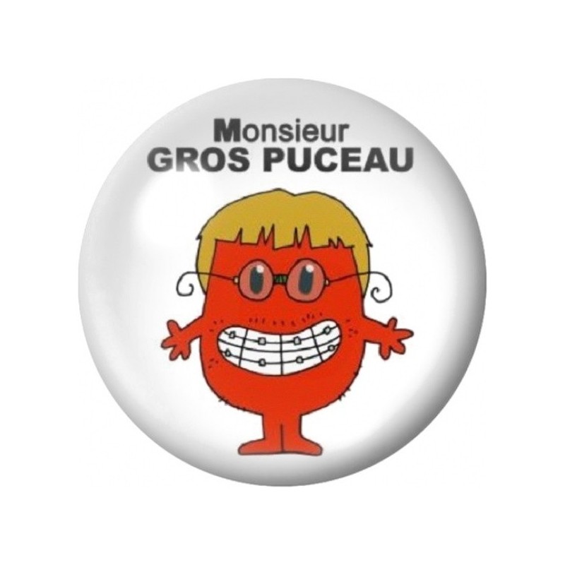 Cabochon en Verre Illustré Monsieur Gros Puceau 12 à 25mm