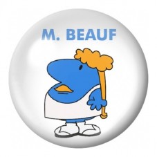 Cabochon en Verre Illustré Monsieur Beauf 12 à 25mm pour la Création de Bijoux Fantaisie - DIY