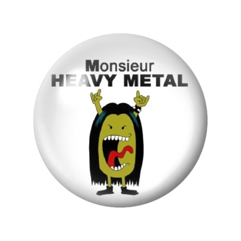 Cabochon en Verre Illustré Monsieur Heavy Metal 12 à 25mm