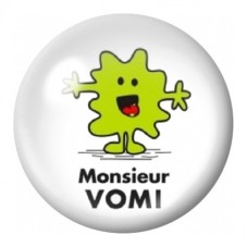 Cabochon en Verre Illustré Monsieur Vomi 12 à 25mm pour la Création de Bijoux Fantaisie - DIY