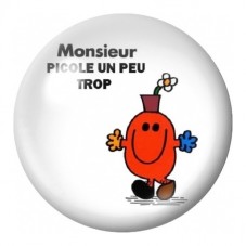 Cabochon en Verre Illustré Monsieur Picole un Peu Trop 12 à 25mm pour la Création de Bijoux Fantaisie - DIY
