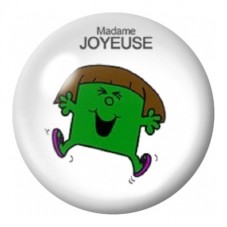 Cabochon en Verre Illustré Madame Joyeuse 12 à 25mm pour la Création de Bijoux Fantaisie - DIY