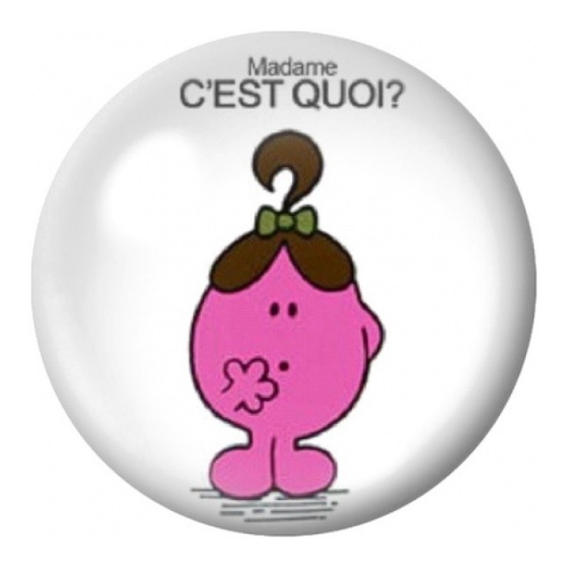 Cabochon en Verre Illustré Madame C'est Quoi 12 à 25mm