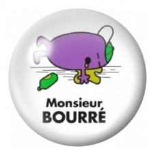 Cabochon en Verre Illustré Monsieur Bourré 12 à 25mm pour la Création de Bijoux Fantaisie - DIY