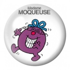 Cabochon en Verre Illustré Madame Moqueuse 12 à 25mm pour la Création de Bijoux Fantaisie - DIY