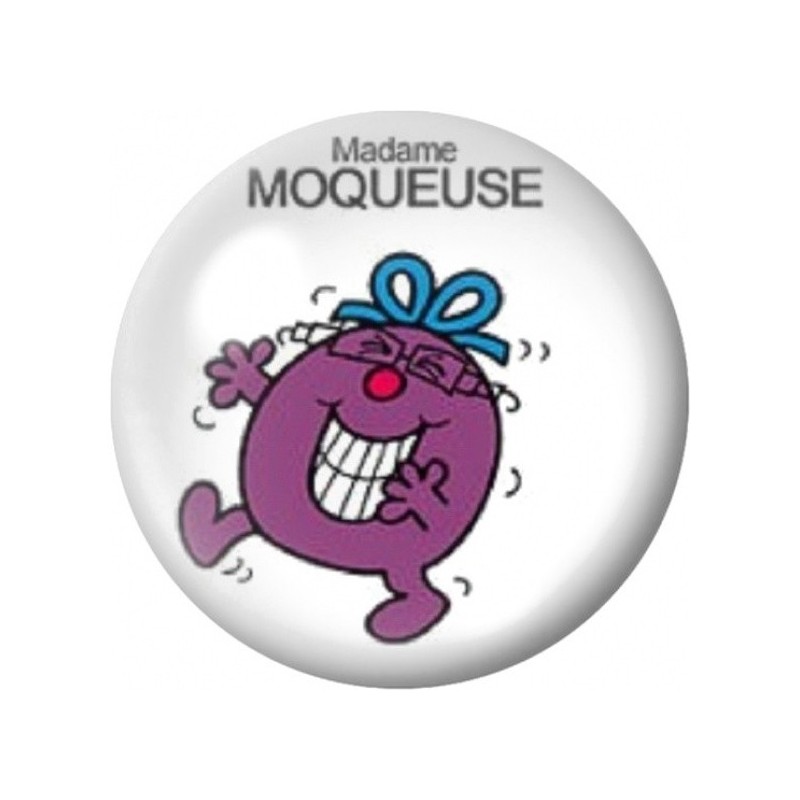 Cabochon en Verre Illustré Madame Moqueuse 12 à 25mm