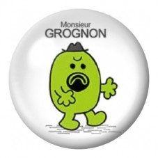 Cabochon en Verre Illustré Monsieur Grognon 12 à 25mm pour la Création de Bijoux Fantaisie - DIY