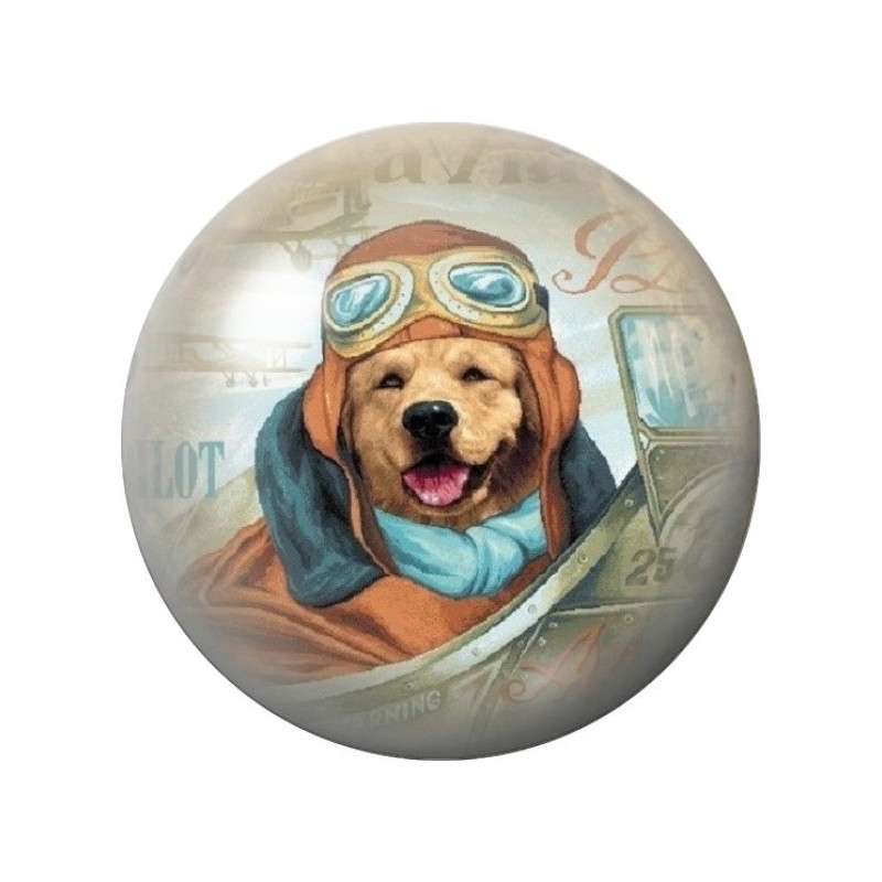 Cabochon en Verre Illustré Chien Aviateur 12 à 25mm