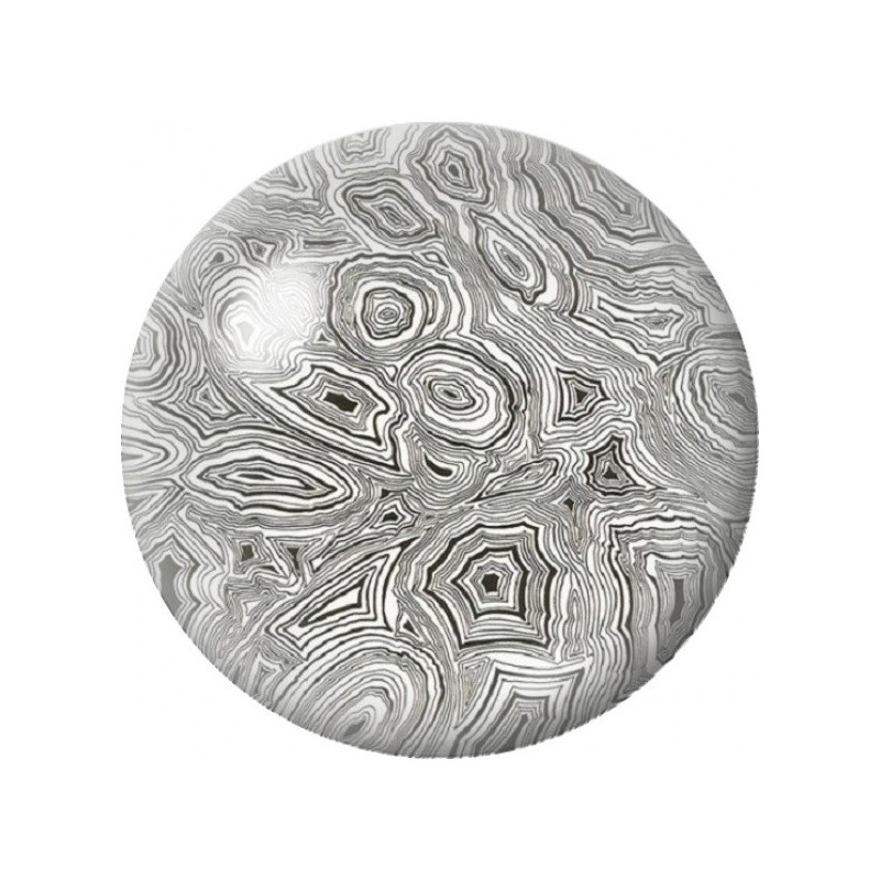 Cabochon en Verre Illustré Marbrures Noir et Blanc 12 à 25mm