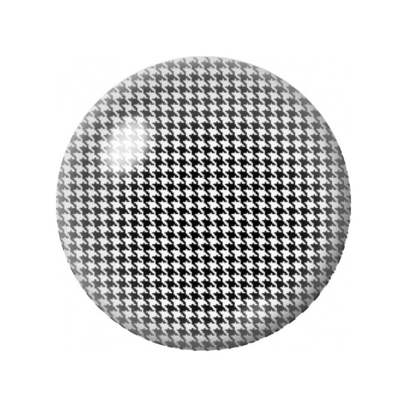 Cabochon en Verre Illustré Petit Pied-de-Poule Noir et Blanc 12 à 25mm