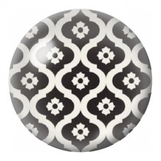 Cabochon en Verre Illustré Rosaces Rétro Noir et Blanc 12 à 25mm pour la Création de Bijoux Fantaisie - DIY