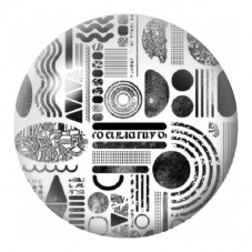 Cabochon en Verre Illustré Collage Ethnique Noir et Blanc 12 à 25mm pour la Création de Bijoux Fantaisie - DIY