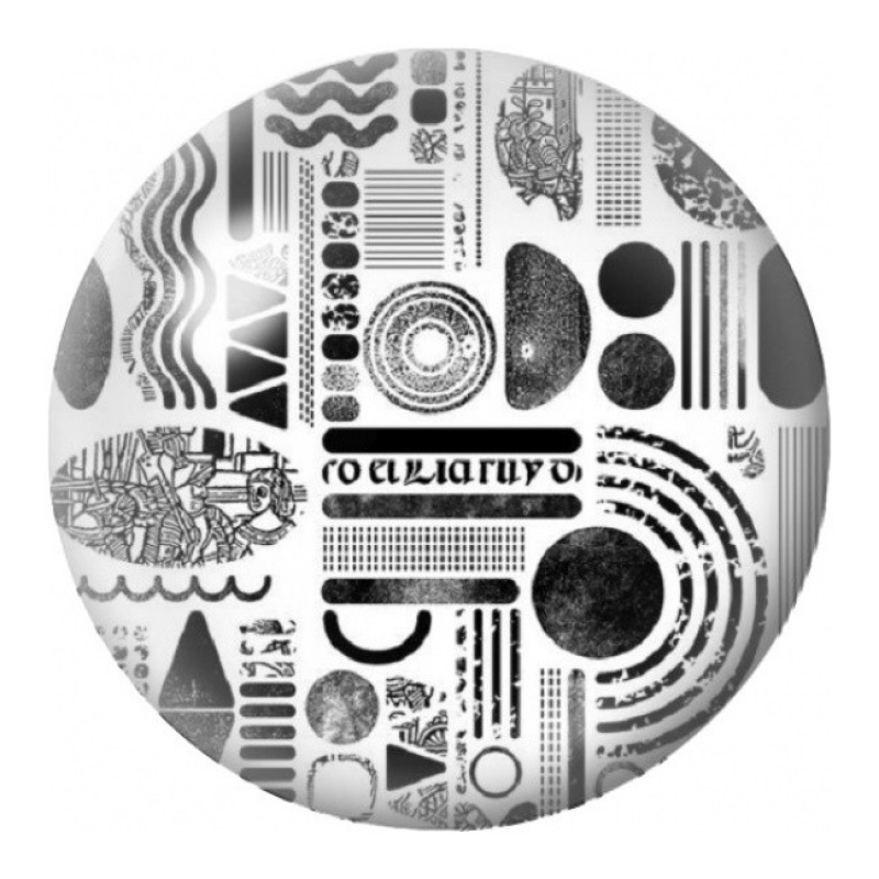 Cabochon en Verre Illustré Collage Ethnique Noir et Blanc 12 à 25mm