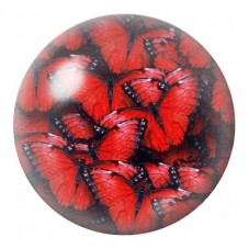 Cabochon en Verre Illustré Envolée de Papillons Rouges 12 à 25mm pour la Création de Bijoux Fantaisie - DIY