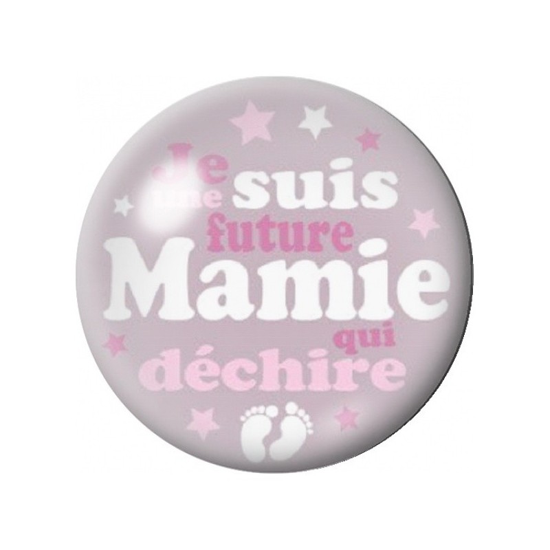Cabochon en Verre Illustré Future Mamie qui Déchire Pastel 12 à 25mm