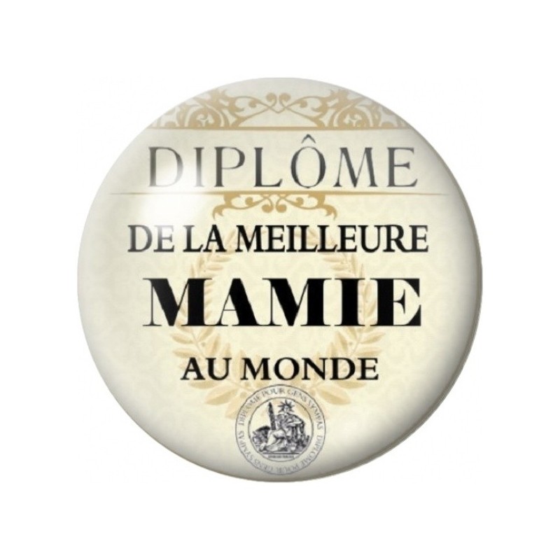 Cabochon en Verre Illustré Diplôme de la Meilleure Mamie 12 à 25mm