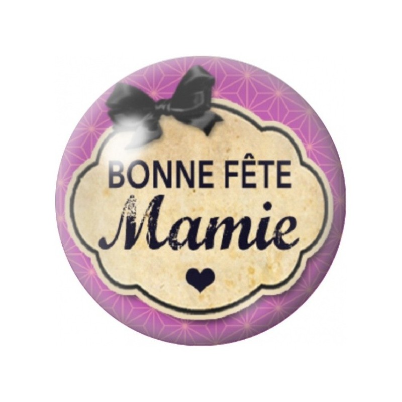 Cabochon en Verre Illustré Bonne Fête Mamie Violette 12 à 25mm