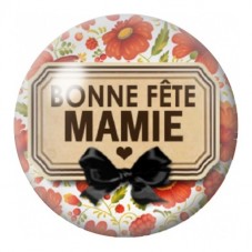 Cabochon en Verre Illustré Bonne Fête Mamie Fleurie 12 à 25mm pour la Création de Bijoux Fantaisie - DIY