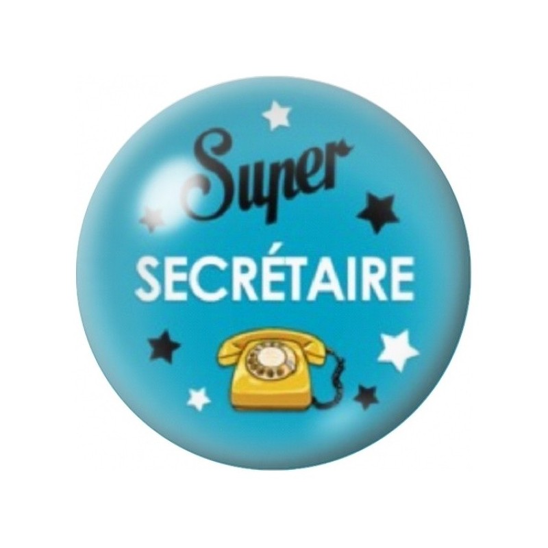 Cabochon en Verre Illustré Super Secrétaire 12 à 25mm