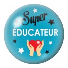 Cabochon en Verre Illustré Super Éducateur 12 à 25mm pour la Création de Bijoux Fantaisie - DIY
