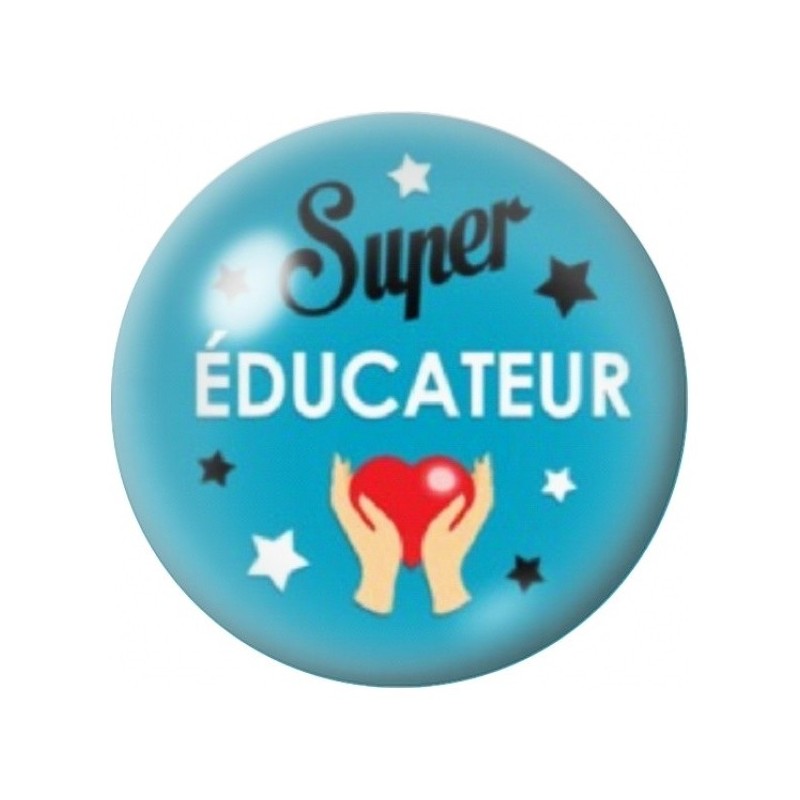 Cabochon en Verre Illustré Super Éducateur 12 à 25mm