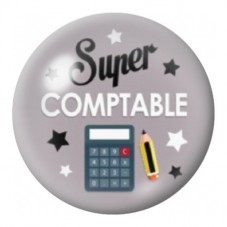 Cabochon en Verre Illustré Super Comptable 12 à 25mm pour la Création de Bijoux Fantaisie - DIY