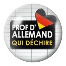 Cabochon en Verre Illustré Prof d'Allemand qui Déchire 12 à 25mm pour la Création de Bijoux Fantaisie - DIY