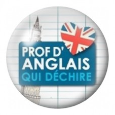 Cabochon en Verre Illustré Prof d'Anglais qui Déchire 12 à 25mm pour la Création de Bijoux Fantaisie - DIY