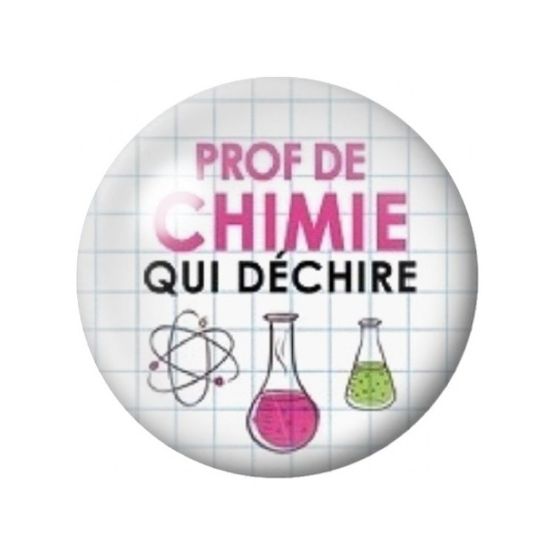 Cabochon en Verre Illustré Prof de Chimie qui Déchire 12 à 25mm