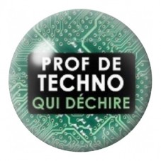 Cabochon en Verre Illustré Prof de Techno qui Déchire 12 à 25mm pour la Création de Bijoux Fantaisie - DIY