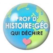 Cabochon en Verre Illustré Prof d'Histoire-Géo qui Déchire 12 à 25mm pour la Création de Bijoux Fantaisie - DIY