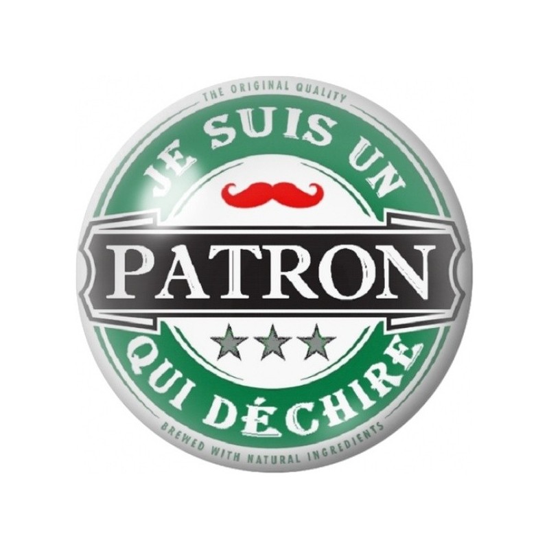 Cabochon en Verre Illustré Je Suis un Patron qui Déchire 12 à 25mm