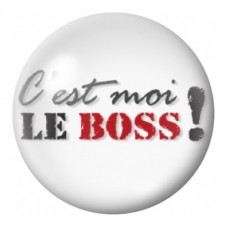 Cabochon en Verre Illustré C'est Moi le Boss 12 à 25mm pour la Création de Bijoux Fantaisie - DIY